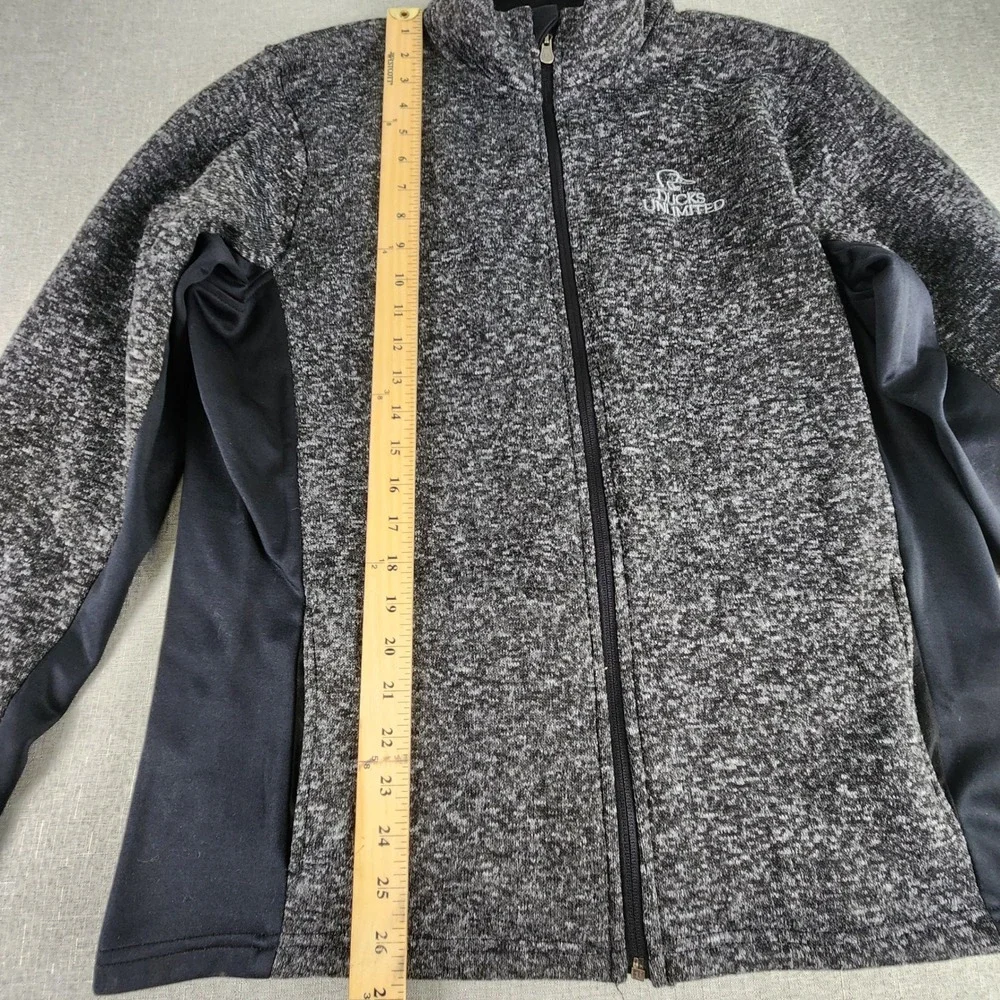 Ducks Unlimited Mens Full Zip Sweater Fleece Jacket Charcoal Gray Large Outdoor